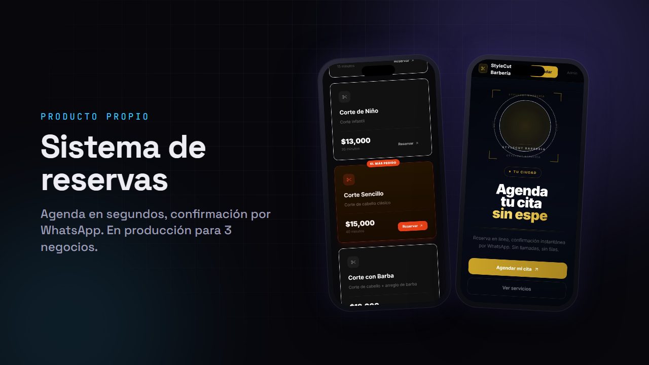 Showreel: sistema de reservas, tiendas online y sitios de marca en celulares