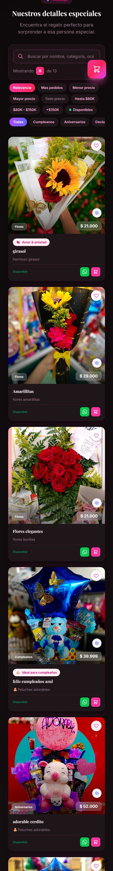 Dulces Detalles ER móvil